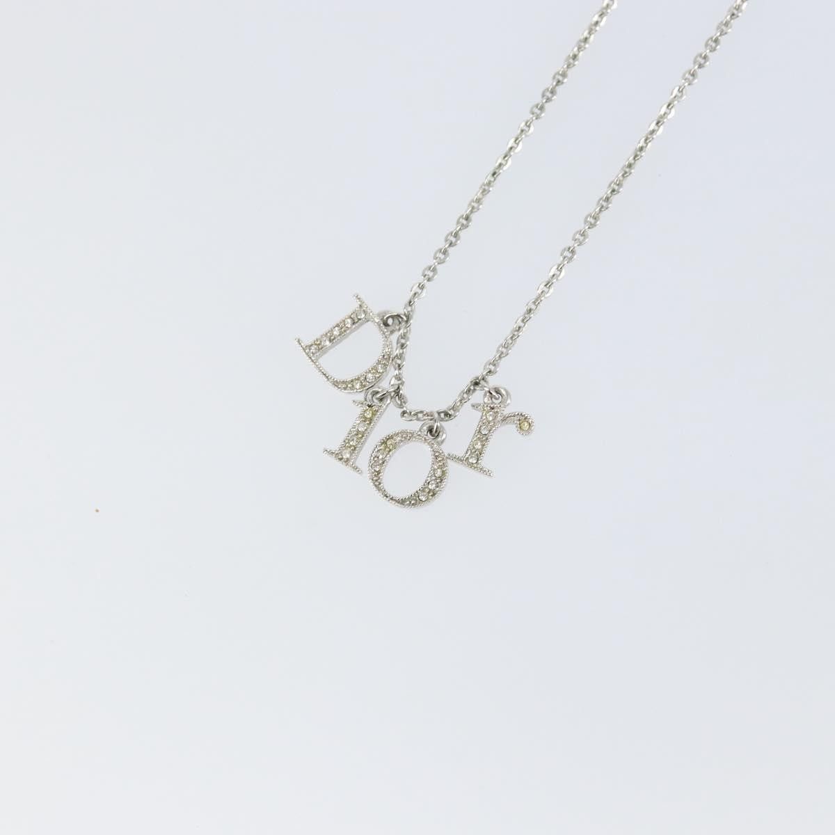 Dior Christian Dior Logo Necklace Crystal Embellished Metal Size ONE SIZE - 4 Thumbnail