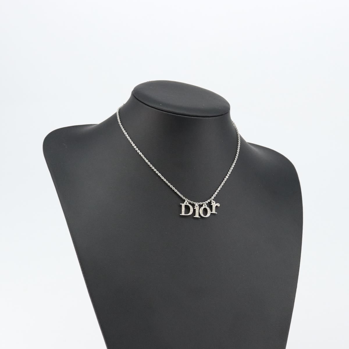 Dior Christian Dior Logo Necklace Crystal Embellished Metal Size ONE SIZE - 8 Thumbnail