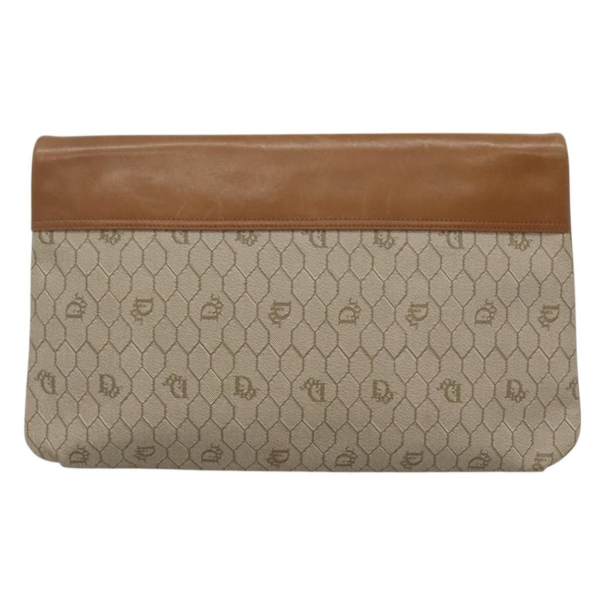 Dior Christian Dior Vintage Honeycomb Zip Pouch Canvas and Leather Size ONE SIZE - 2 Thumbnail