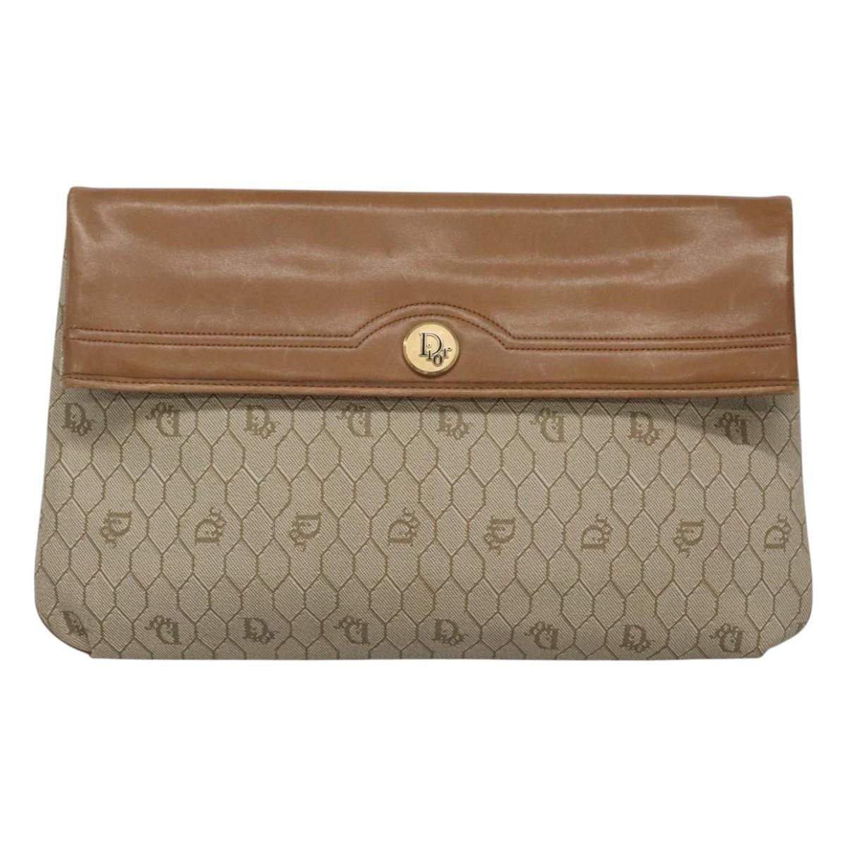 Dior Christian Dior Vintage Honeycomb Zip Pouch Canvas and Leather Size ONE SIZE - 16 Thumbnail