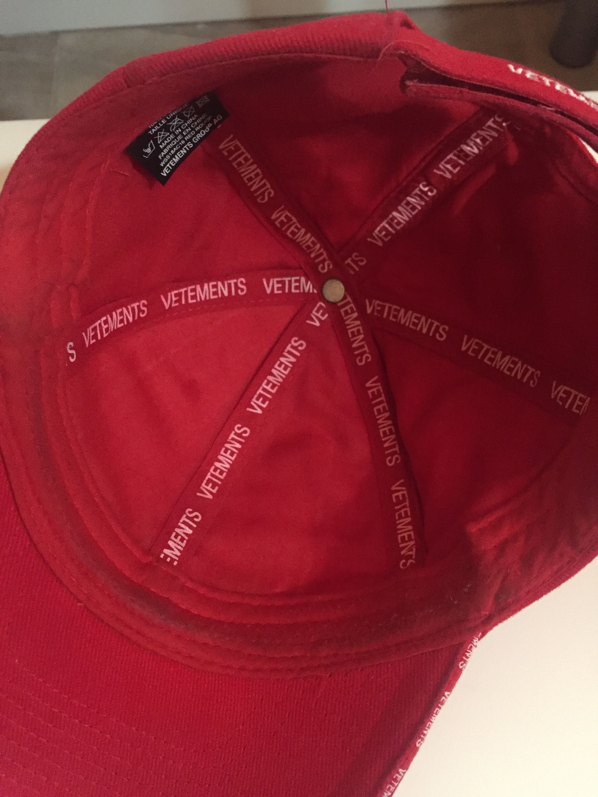Vetements Vetements Haute Couture Cap Hat (Red) Size ONE SIZE - 3 Thumbnail