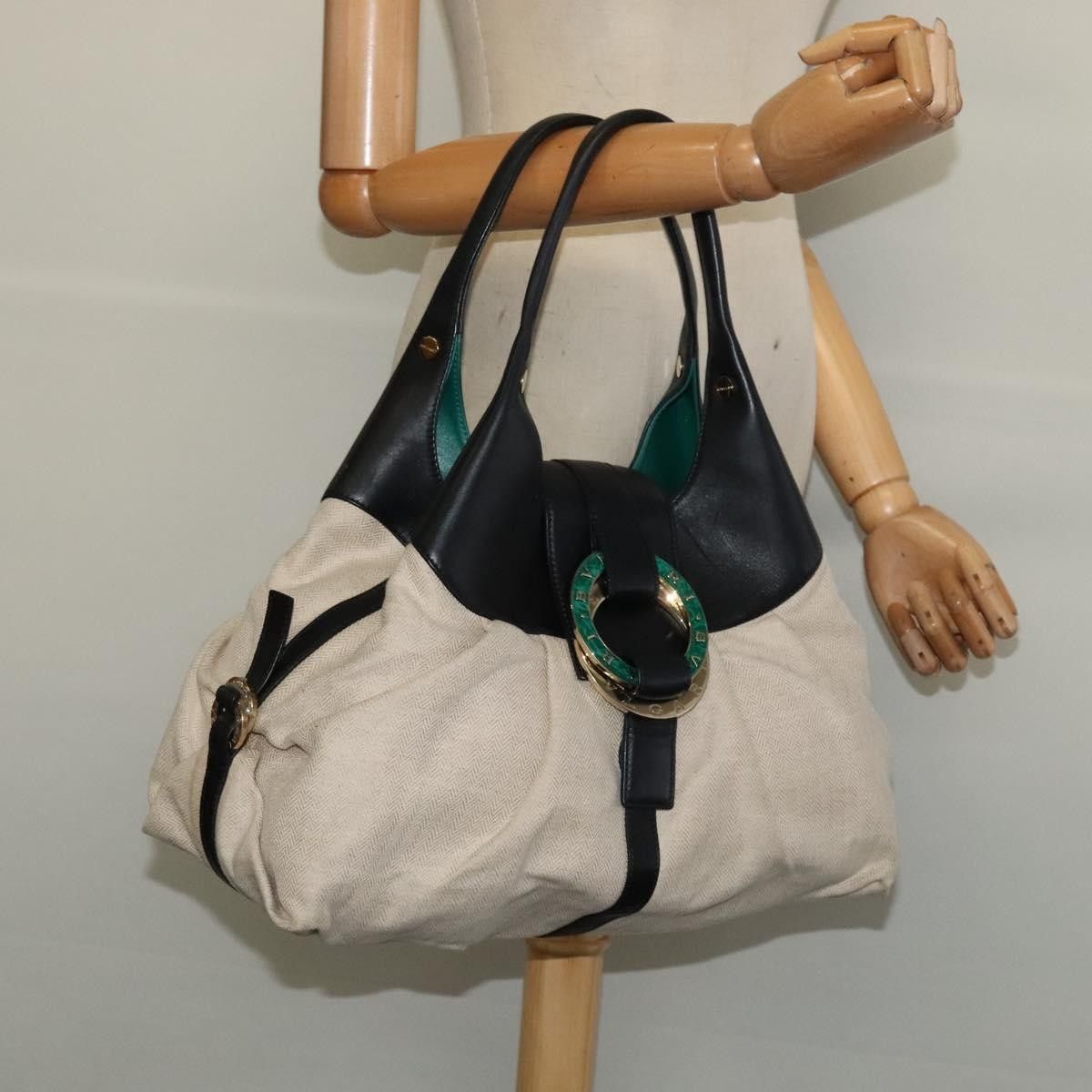 Bvlgari Bvlgari Chandra Hobo Canvas and Leather Size ONE SIZE - 14 Thumbnail