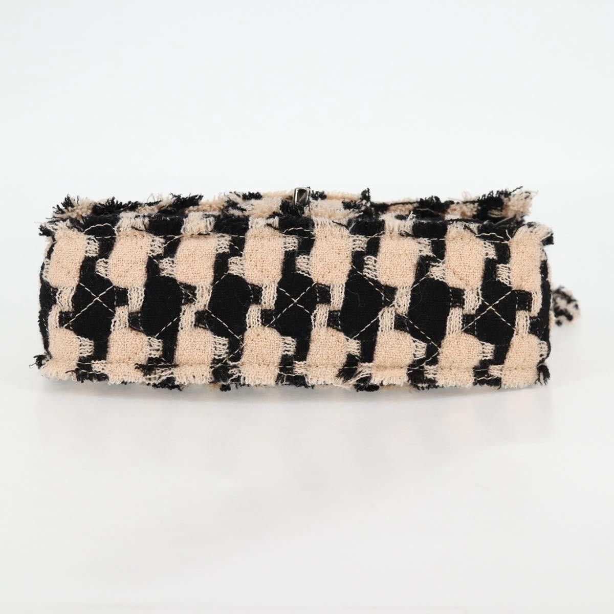 Chanel Chanel Classic Single Flap Bag Quilted Houndstooth Tweed and Ribbon Size ONE SIZE - 18 Thumbnail