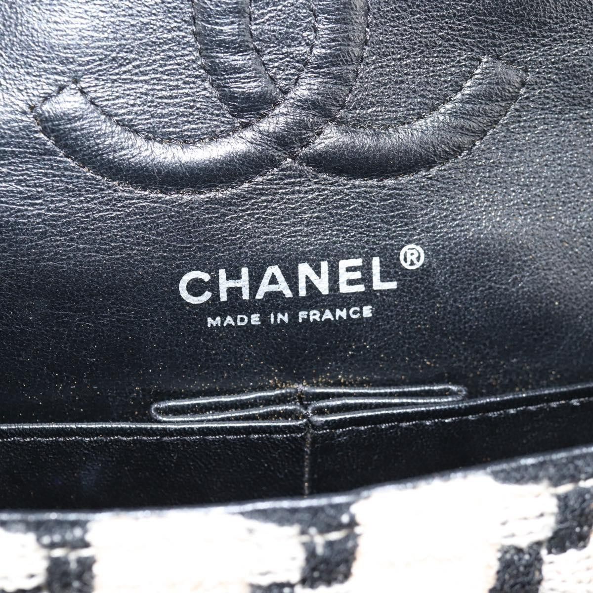 Chanel Chanel Classic Single Flap Bag Quilted Houndstooth Tweed and Ribbon Size ONE SIZE - 6 Thumbnail