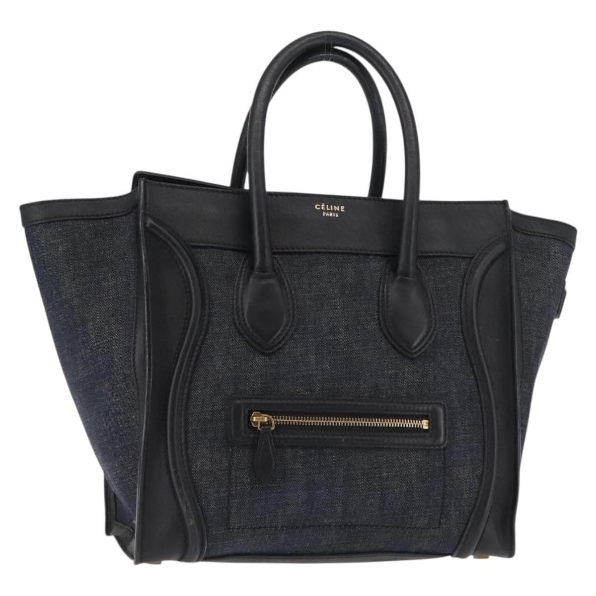 Celine Celine Luggage Bag Denim and leather Size ONE SIZE - 22 Thumbnail