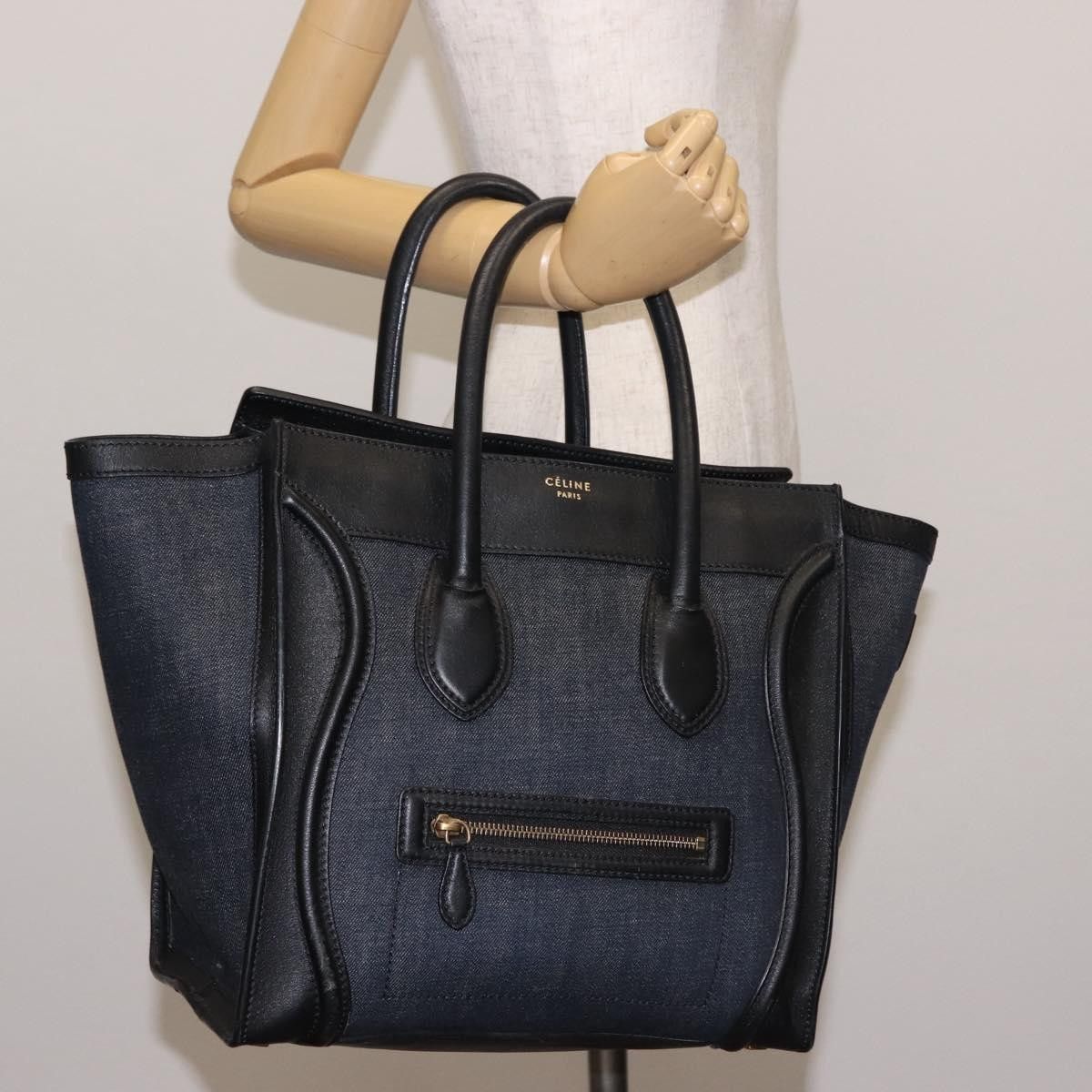 Celine Celine Luggage Bag Denim and leather Size ONE SIZE - 15 Thumbnail
