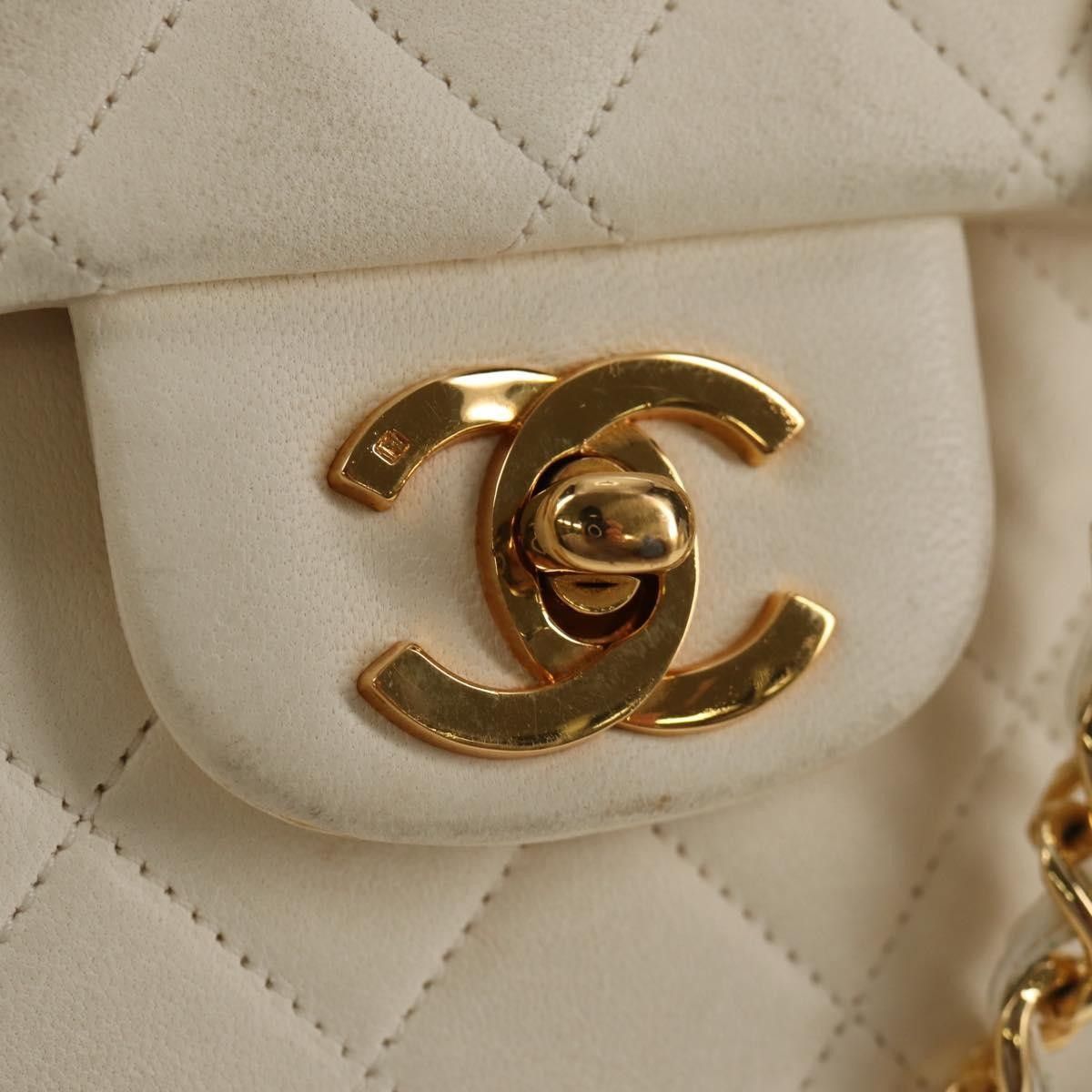 Chanel Chanel Vintage Classic Double Flap Bag Quilted Lambskin Size ONE SIZE - 13 Thumbnail