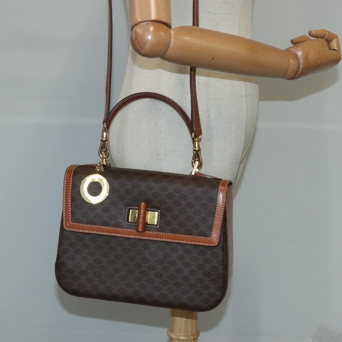 Celine Celine Vintage Convertible Top Handle Bag Macadam Coated Canvas Size ONE SIZE - 15 Thumbnail
