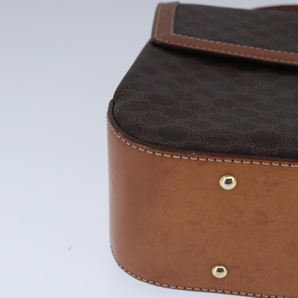 Celine Celine Vintage Convertible Top Handle Bag Macadam Coated Canvas Size ONE SIZE - 9 Thumbnail