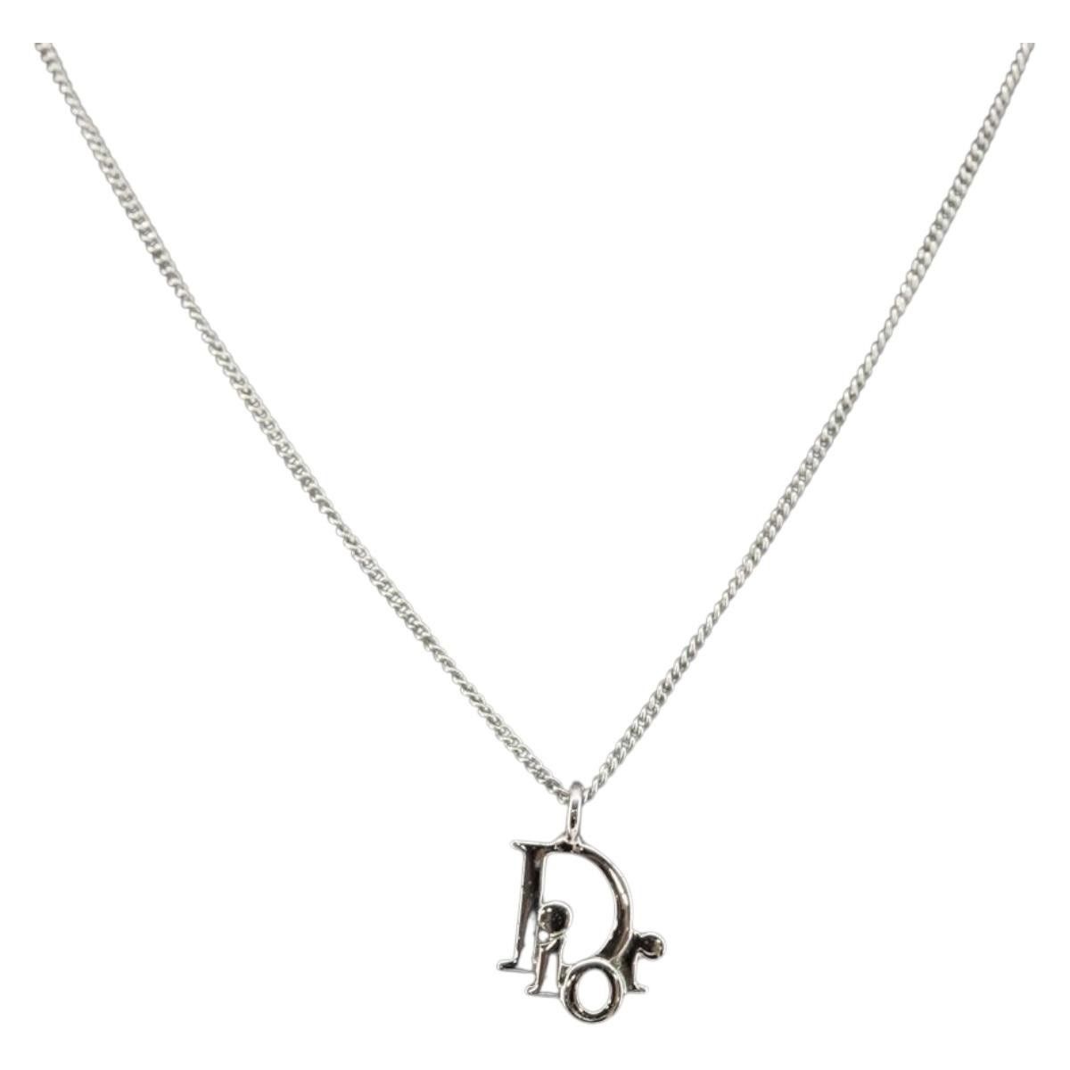 Dior Christian Dior Logo Pendant Necklace Metal Size ONE SIZE - 3 Thumbnail