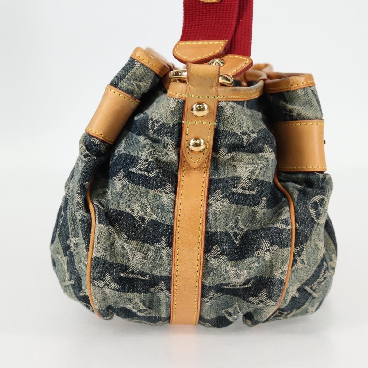 Louis Vuitton Louis Vuitton Porte Epaule Raye Handbag Striped Monogram Denim Size ONE SIZE - 4 Thumbnail