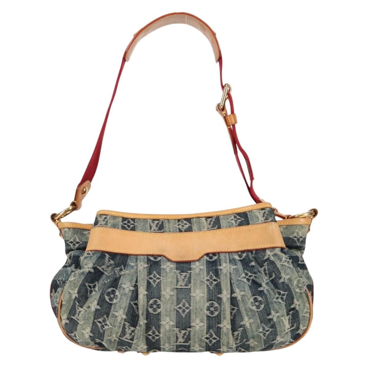 Louis Vuitton Louis Vuitton Porte Epaule Raye Handbag Striped Monogram Denim Size ONE SIZE - 2 Thumbnail