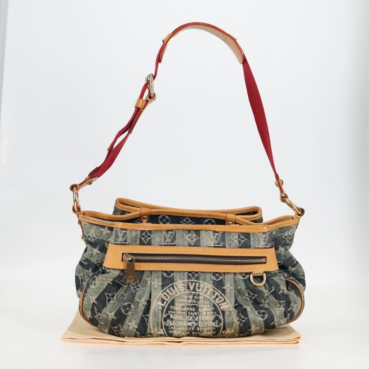 Louis Vuitton Louis Vuitton Porte Epaule Raye Handbag Striped Monogram Denim Size ONE SIZE - 14 Thumbnail