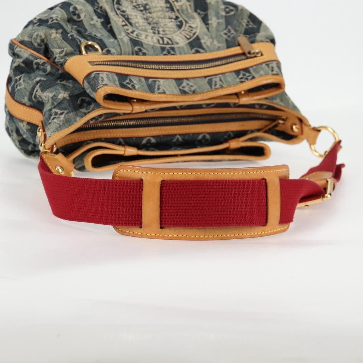 Louis Vuitton Louis Vuitton Porte Epaule Raye Handbag Striped Monogram Denim Size ONE SIZE - 18 Thumbnail