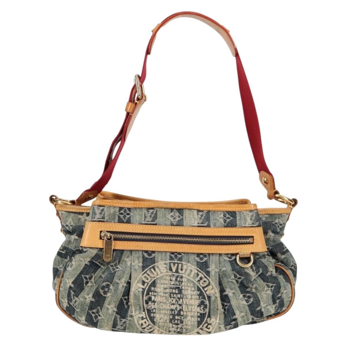 Louis Vuitton Louis Vuitton Porte Epaule Raye Handbag Striped Monogram Denim Size ONE SIZE - 19 Thumbnail