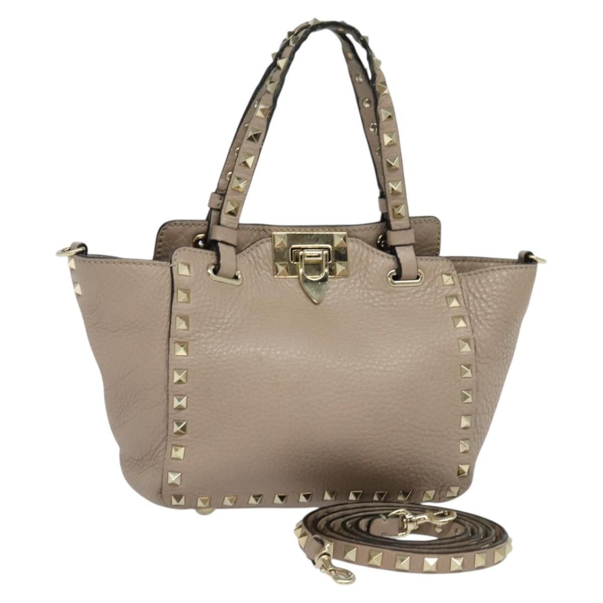 Valentino Valentino Garavani Rockstud Tote Pebbled Leather Size ONE SIZE - 14 Thumbnail