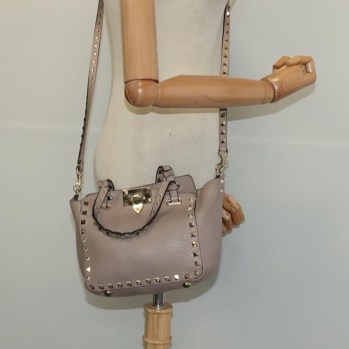 Valentino Valentino Garavani Rockstud Tote Pebbled Leather Size ONE SIZE - 13 Thumbnail