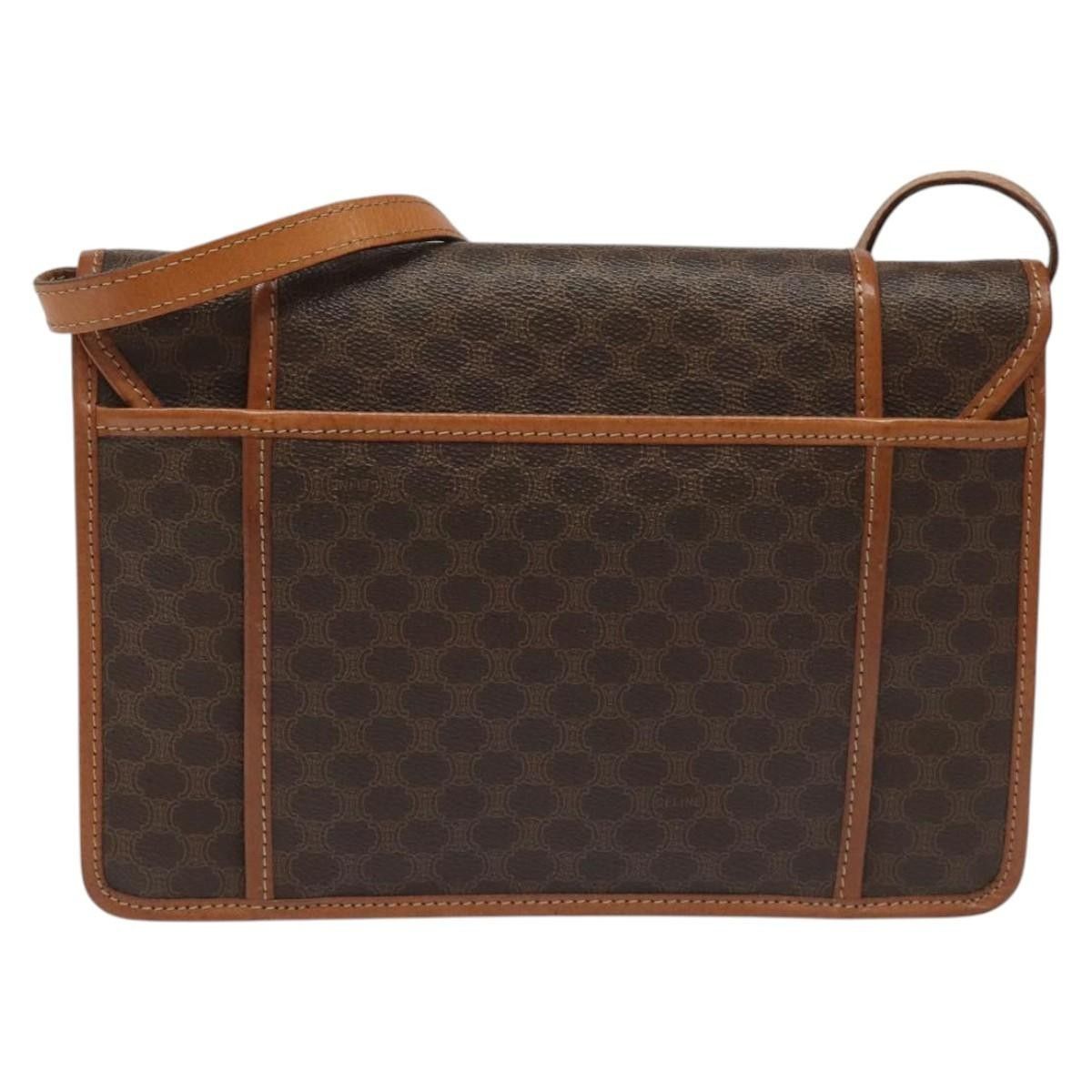 Celine Celine Vintage Macadam Shoulder Bag Canvas and Leather Size ONE SIZE - 2 Thumbnail