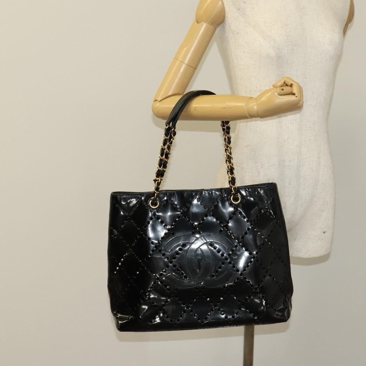 Chanel Chanel CC Chain Tote Perforated Patent Size ONE SIZE - 12 Thumbnail