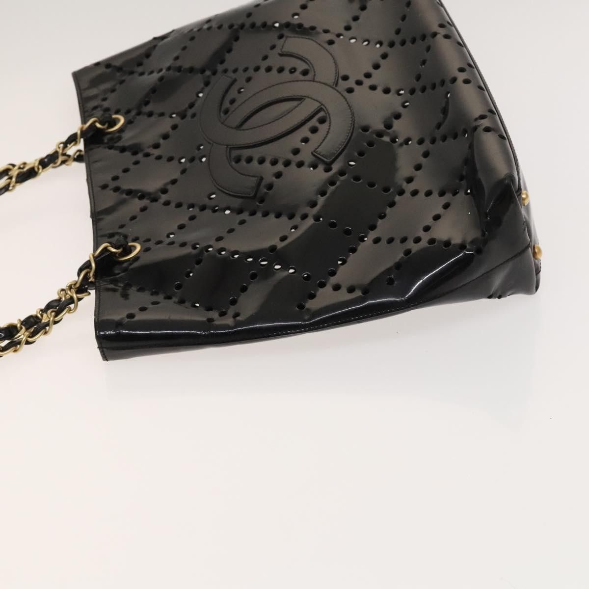 Chanel Chanel CC Chain Tote Perforated Patent Size ONE SIZE - 4 Thumbnail