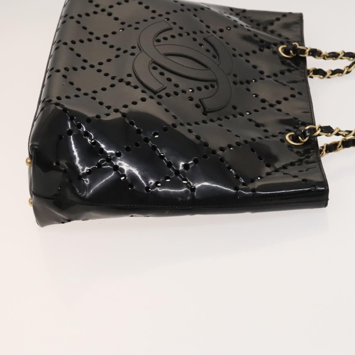 Chanel Chanel CC Chain Tote Perforated Patent Size ONE SIZE - 3 Thumbnail