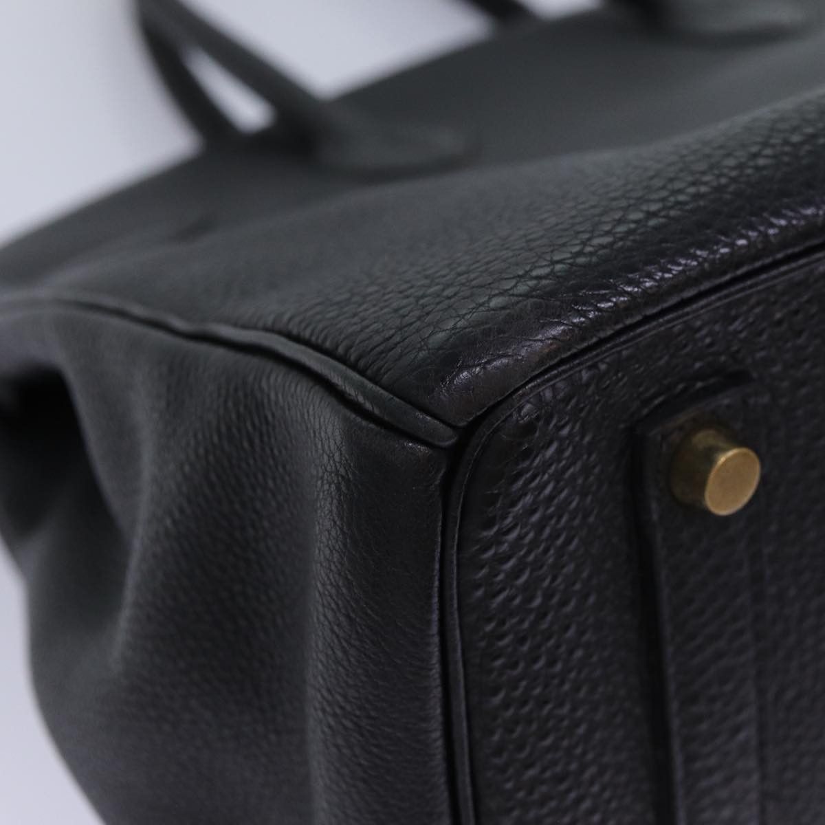 Hermes Hermes Birkin Handbag Black Clemence with Palladium Hardware Size ONE SIZE - 13 Thumbnail