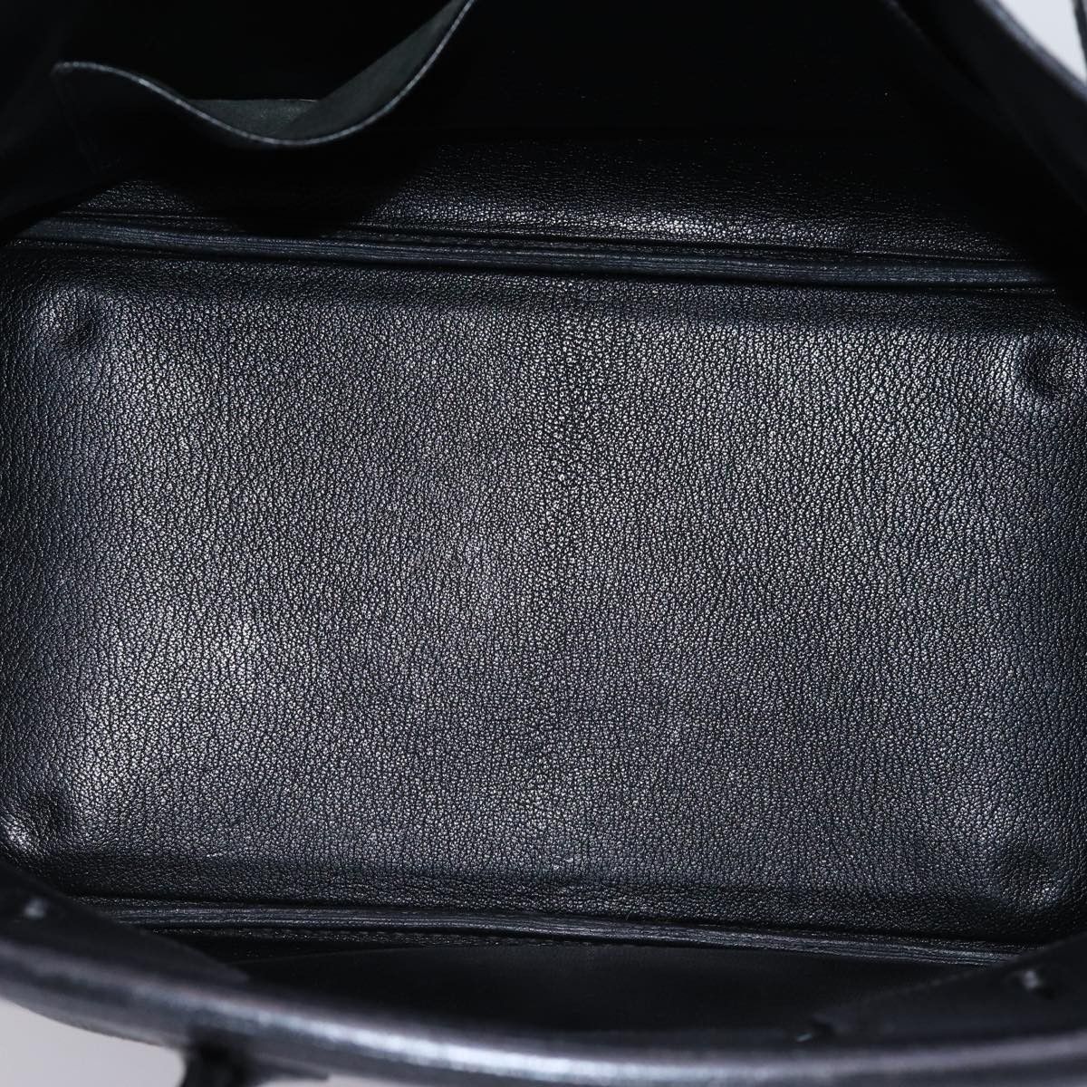 Hermes Hermes Birkin Handbag Black Clemence with Palladium Hardware Size ONE SIZE - 17 Thumbnail