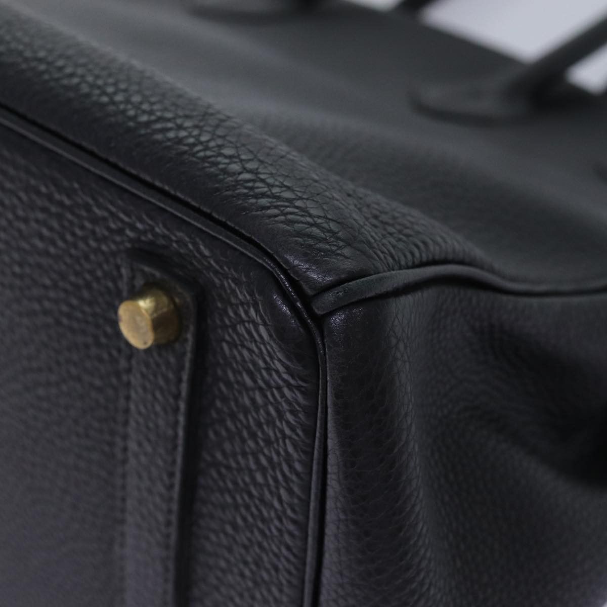Hermes Hermes Birkin Handbag Black Clemence with Palladium Hardware Size ONE SIZE - 12 Thumbnail