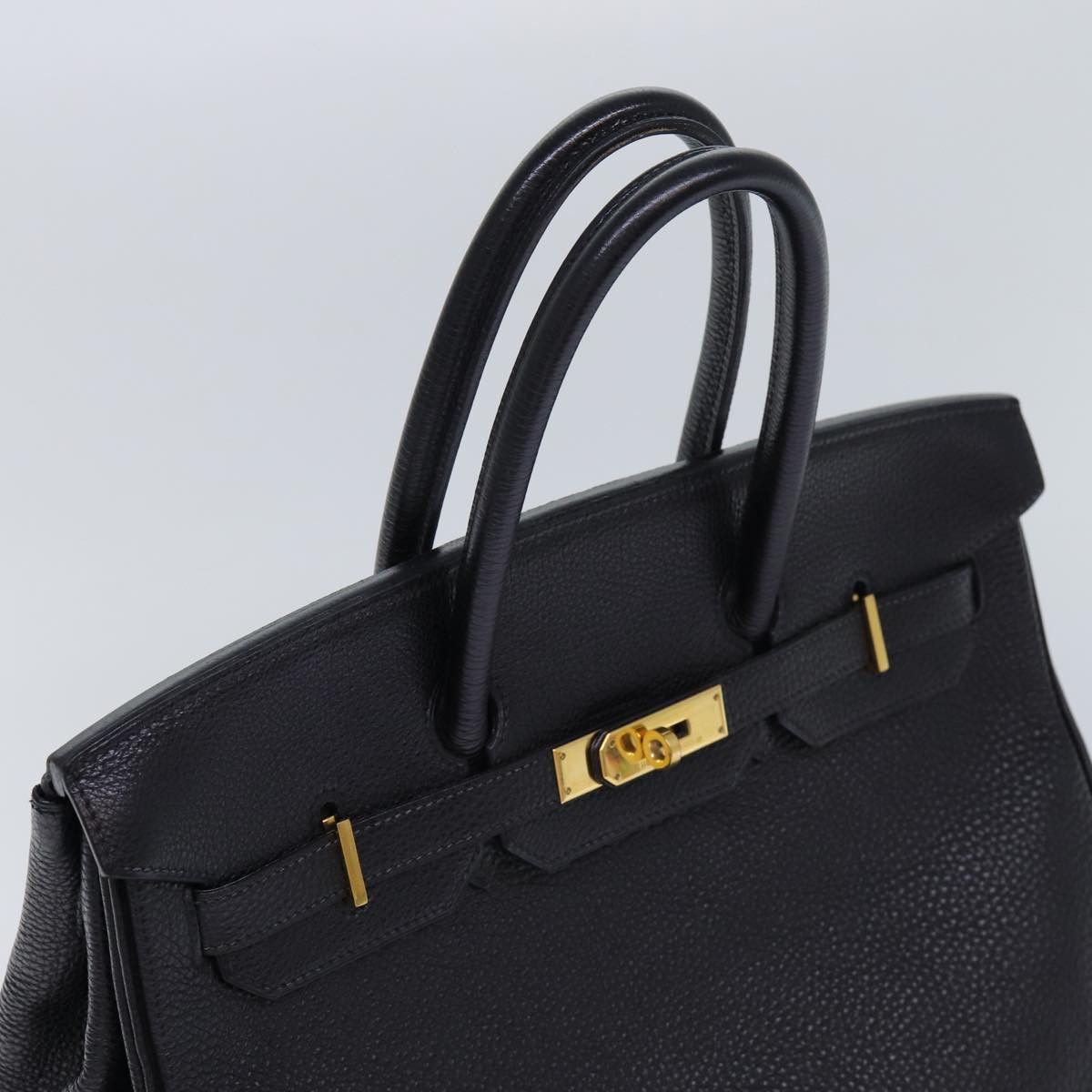 Hermes Hermes Birkin Handbag Black Clemence with Palladium Hardware Size ONE SIZE - 6 Thumbnail