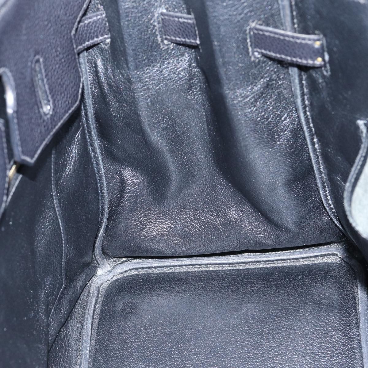 Hermes Hermes Birkin Handbag Black Clemence with Palladium Hardware Size ONE SIZE - 19 Thumbnail