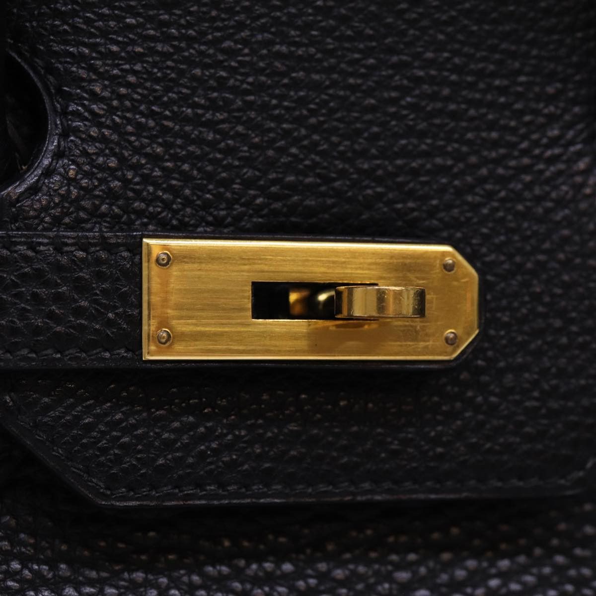 Hermes Hermes Birkin Handbag Black Clemence with Palladium Hardware Size ONE SIZE - 15 Thumbnail