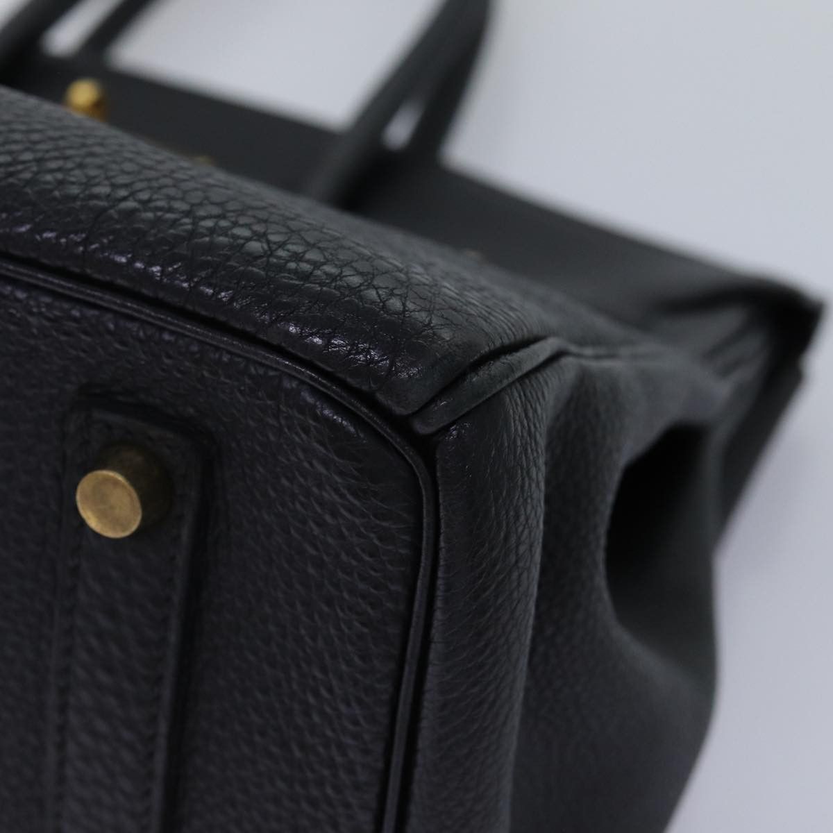 Hermes Hermes Birkin Handbag Black Clemence with Palladium Hardware Size ONE SIZE - 10 Thumbnail