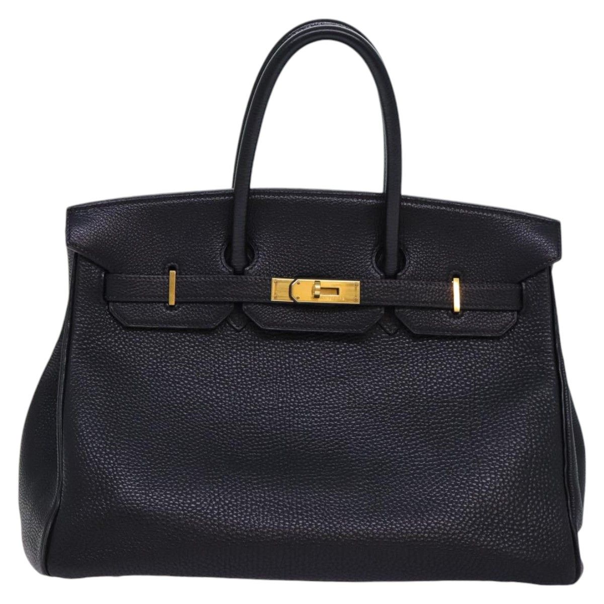Hermes Hermes Birkin Handbag Black Clemence with Palladium Hardware Size ONE SIZE - 2 Thumbnail