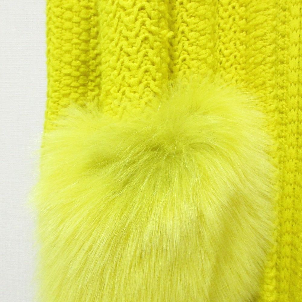 Other Other Drawer Fox Fur Knit Long Coat Natural Material Outerwear 6525-106-0604 DUTY FREE for USA Size ONE SIZE - 5 Thumbnail