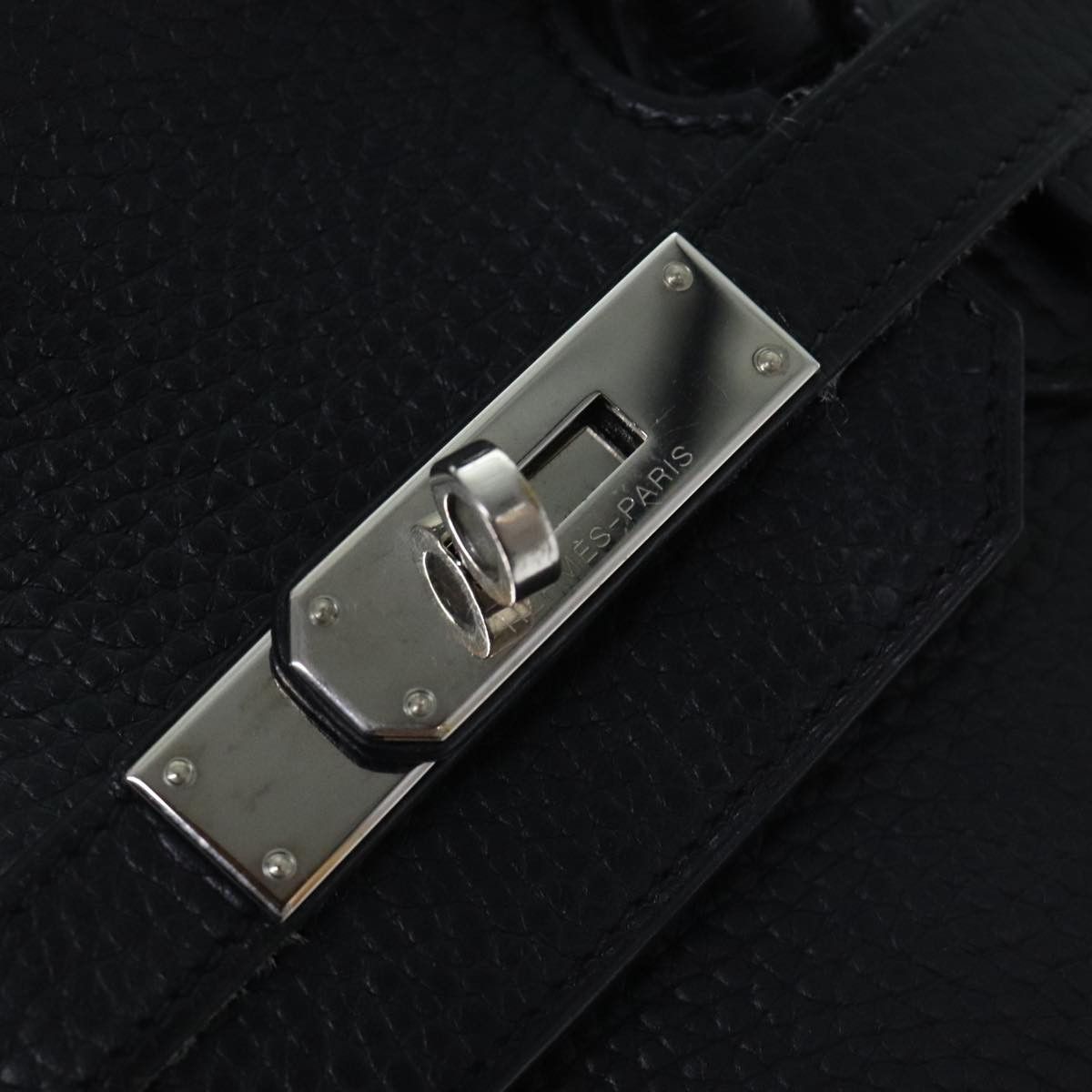 Hermes Hermes Birkin Handbag Black Clemence with Palladium Hardware Size ONE SIZE - 11 Thumbnail