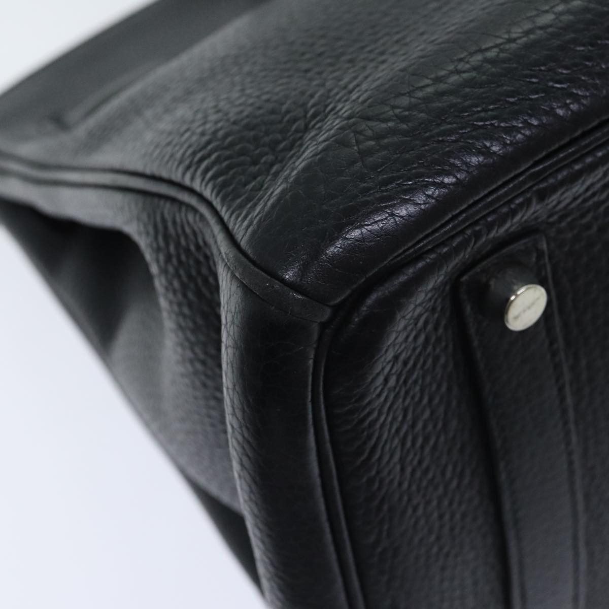 Hermes Hermes Birkin Handbag Black Clemence with Palladium Hardware Size ONE SIZE - 15 Thumbnail