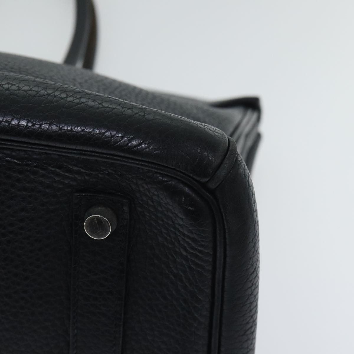 Hermes Hermes Birkin Handbag Black Clemence with Palladium Hardware Size ONE SIZE - 17 Thumbnail