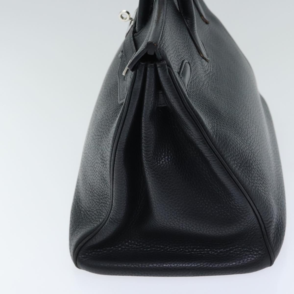 Hermes Hermes Birkin Handbag Black Clemence with Palladium Hardware Size ONE SIZE - 19 Thumbnail