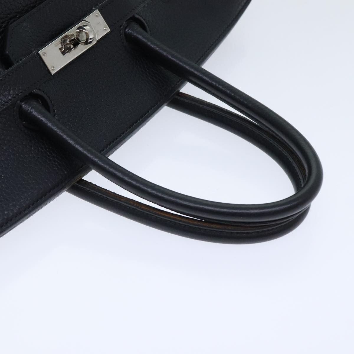 Hermes Hermes Birkin Handbag Black Clemence with Palladium Hardware Size ONE SIZE - 16 Thumbnail