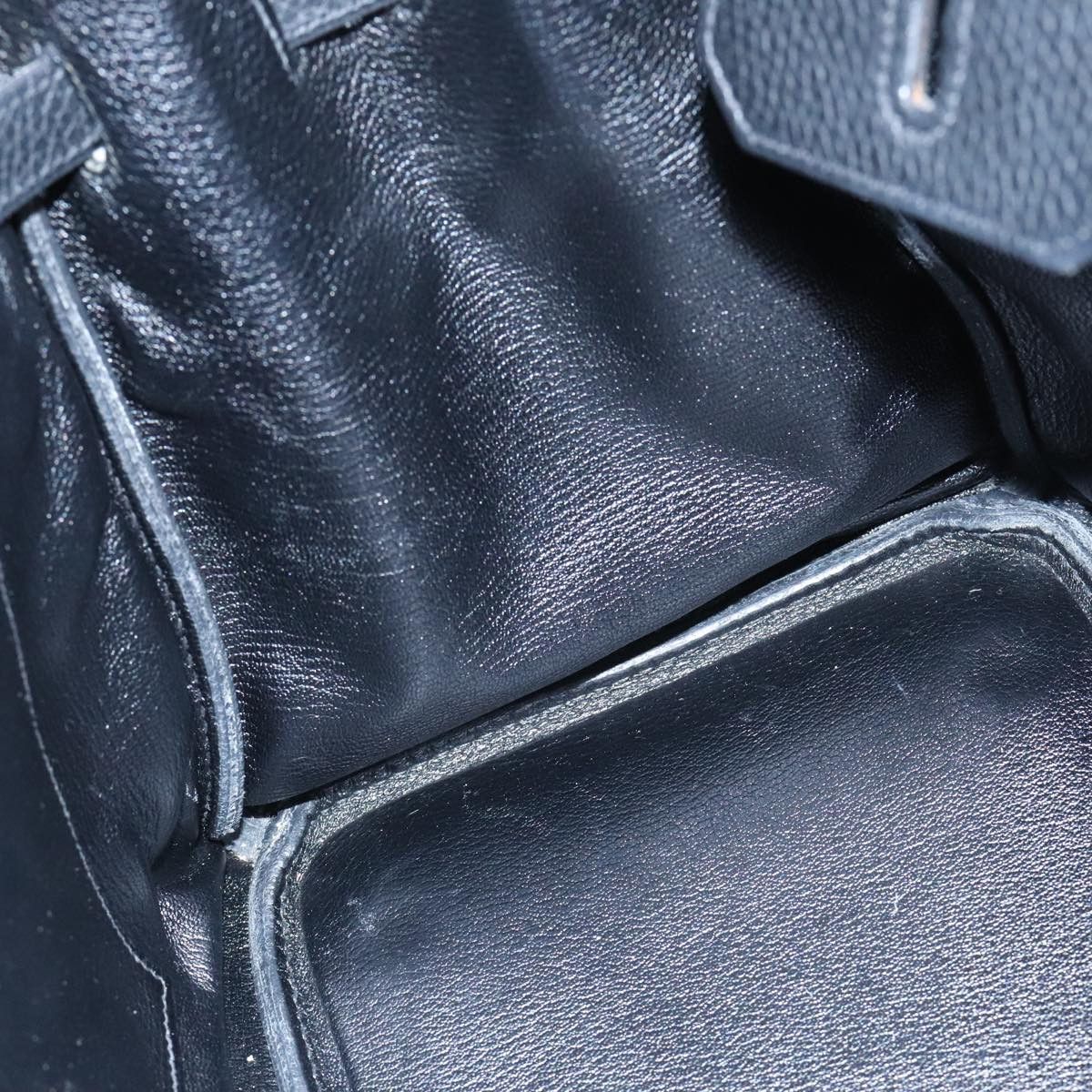 Hermes Hermes Birkin Handbag Black Clemence with Palladium Hardware Size ONE SIZE - 4 Thumbnail