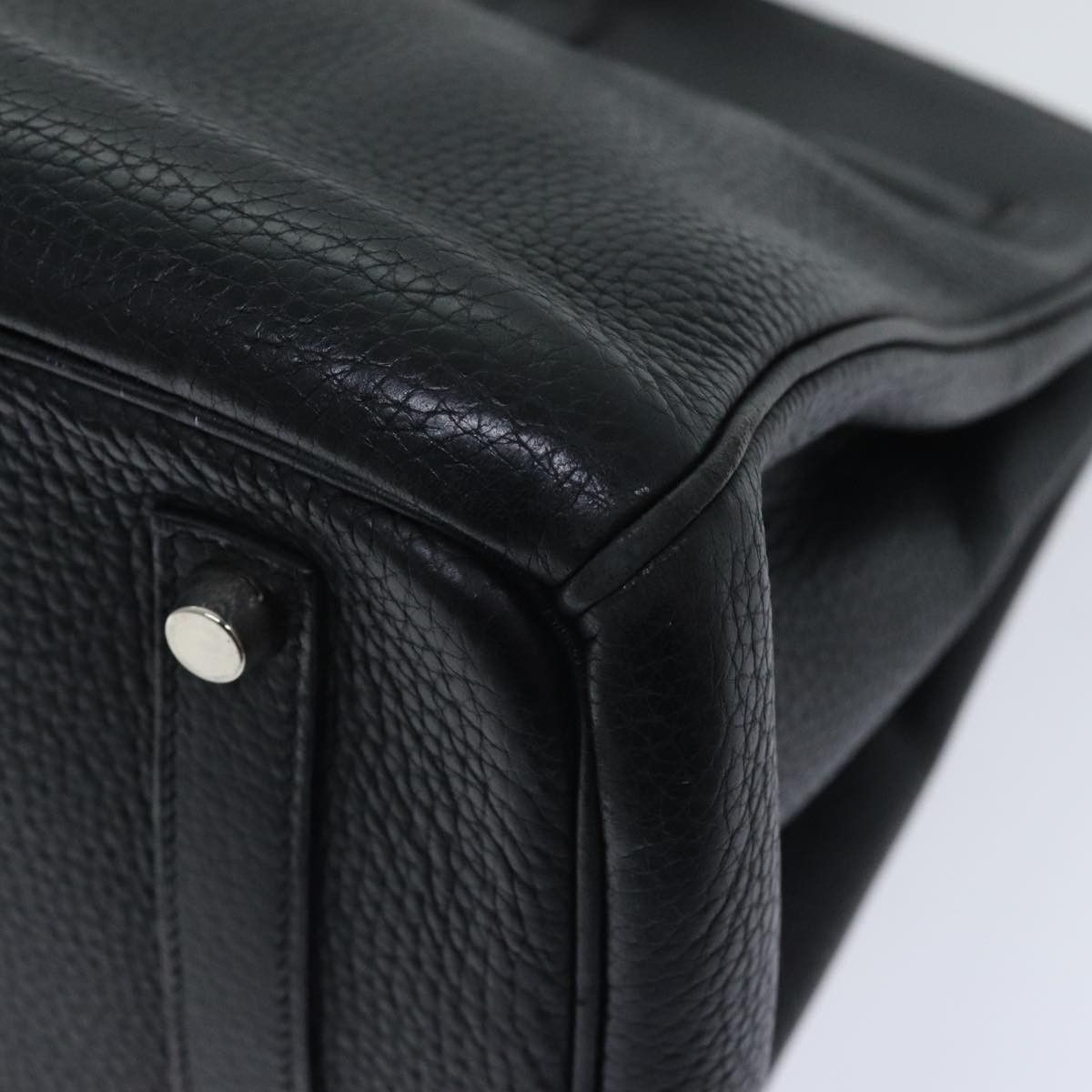 Hermes Hermes Birkin Handbag Black Clemence with Palladium Hardware Size ONE SIZE - 10 Thumbnail