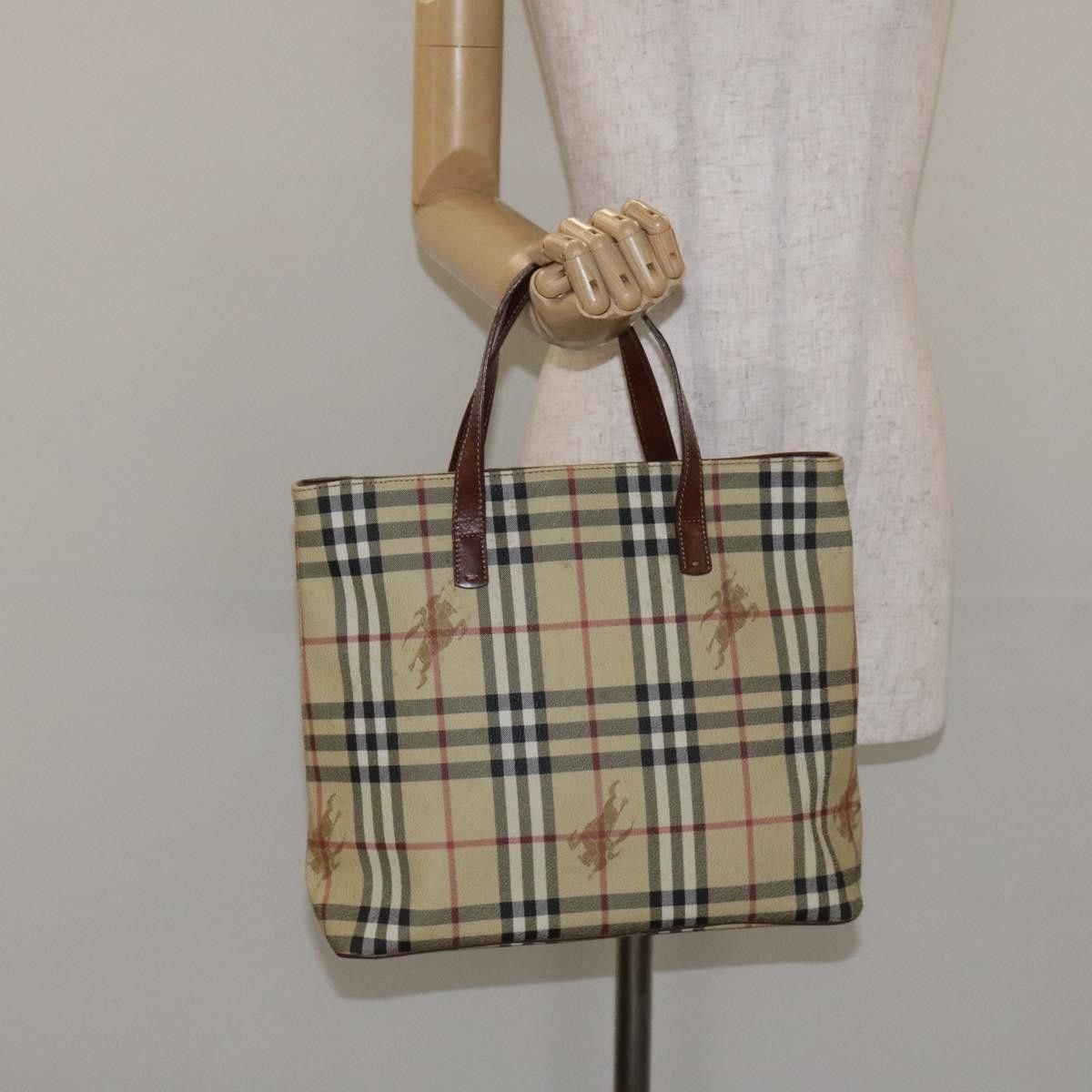 Burberry Burberry Top Handle Tote Haymarket Coated Canvas Size ONE SIZE - 13 Thumbnail