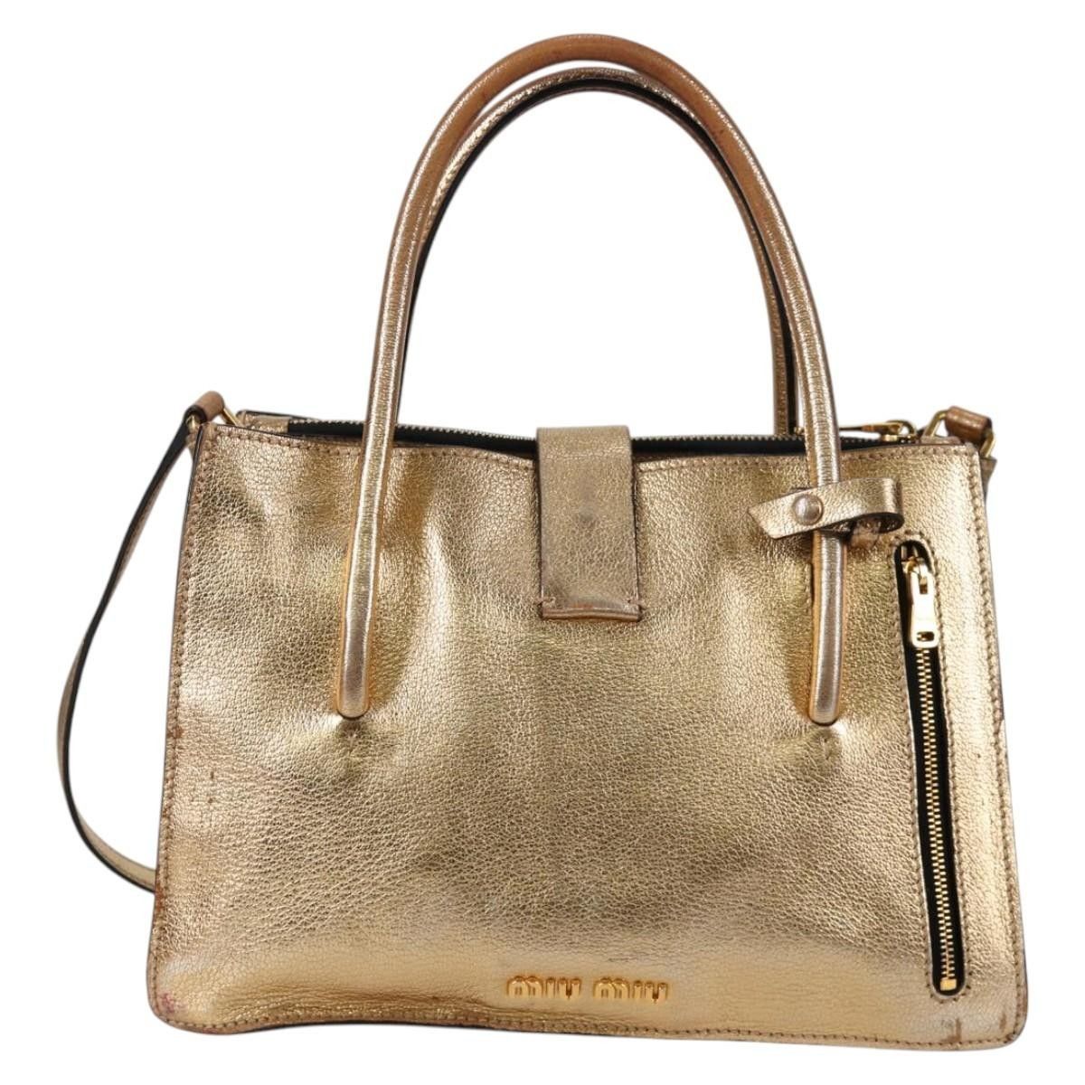 Miu Miu Miu Miu Madras Convertible Compartment Tote Leather Size ONE SIZE - 2 Thumbnail