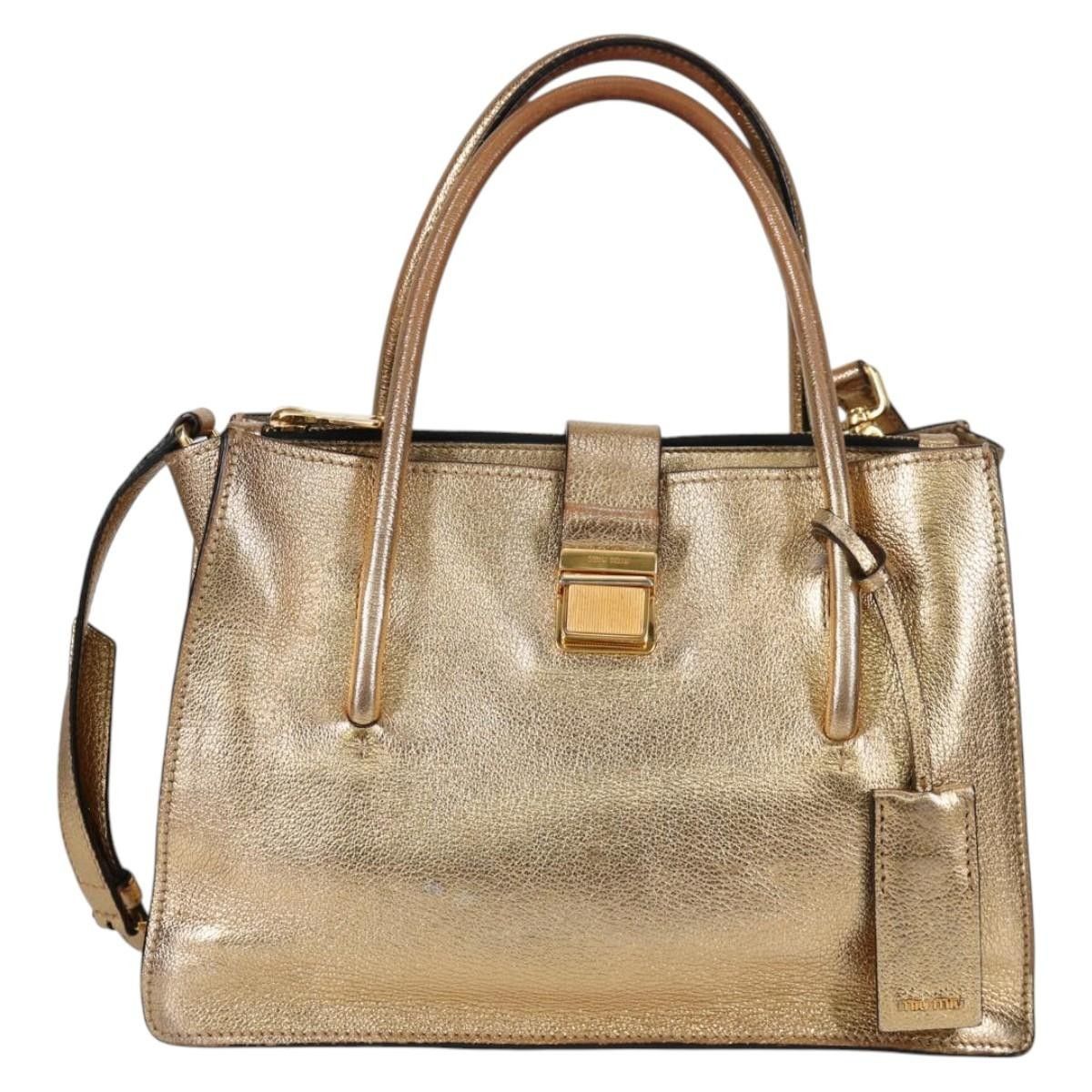 Miu Miu Miu Miu Madras Convertible Compartment Tote Leather Size ONE SIZE - 15 Thumbnail