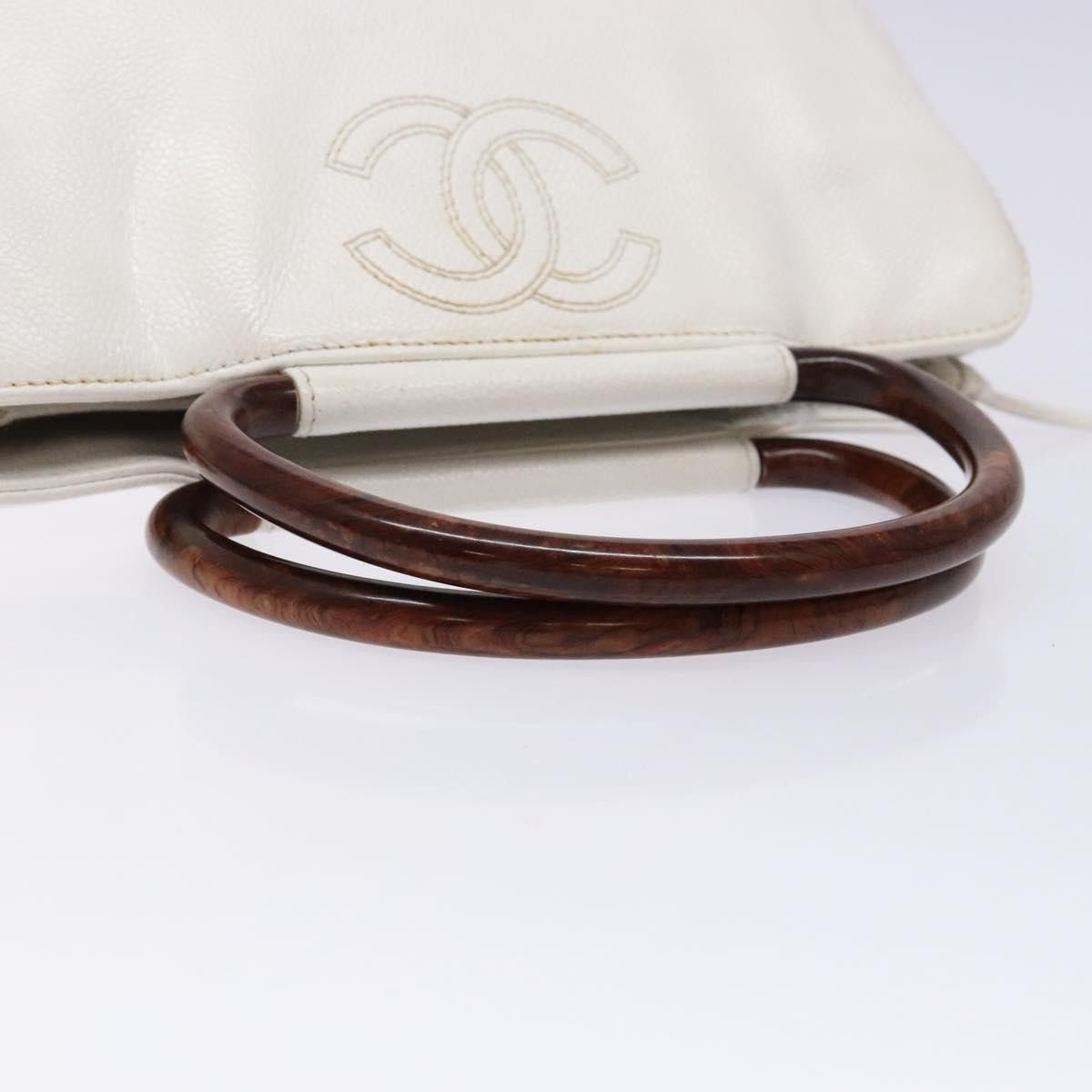 Chanel Chanel Vintage Wooden Ring Tote Leather Size ONE SIZE - 19 Thumbnail