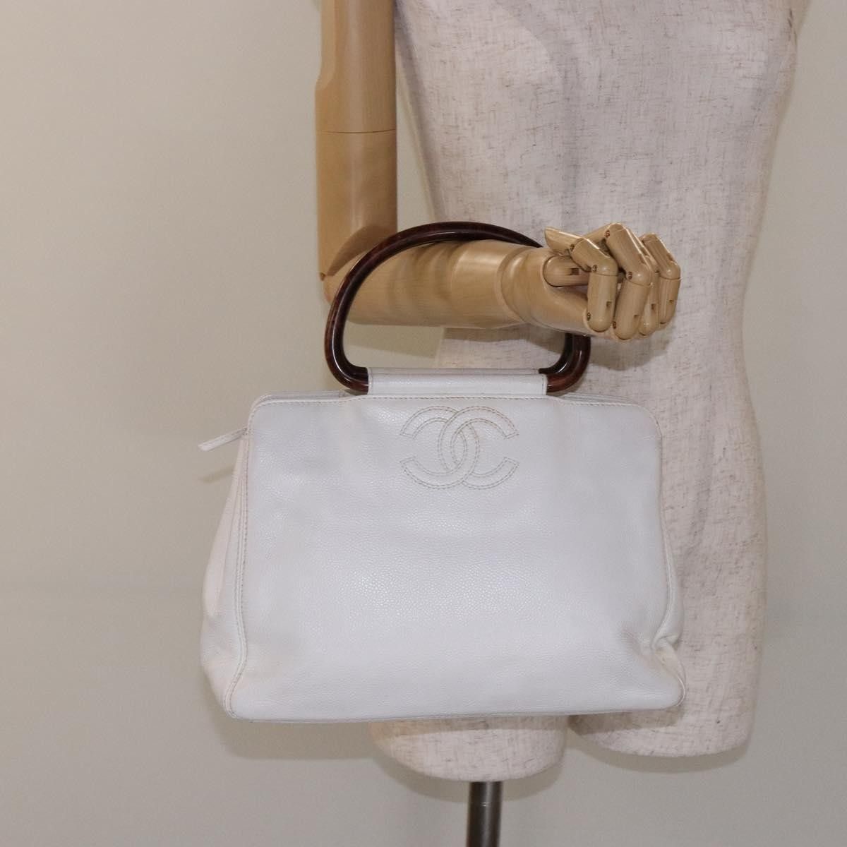 Chanel Chanel Vintage Wooden Ring Tote Leather Size ONE SIZE - 14 Thumbnail
