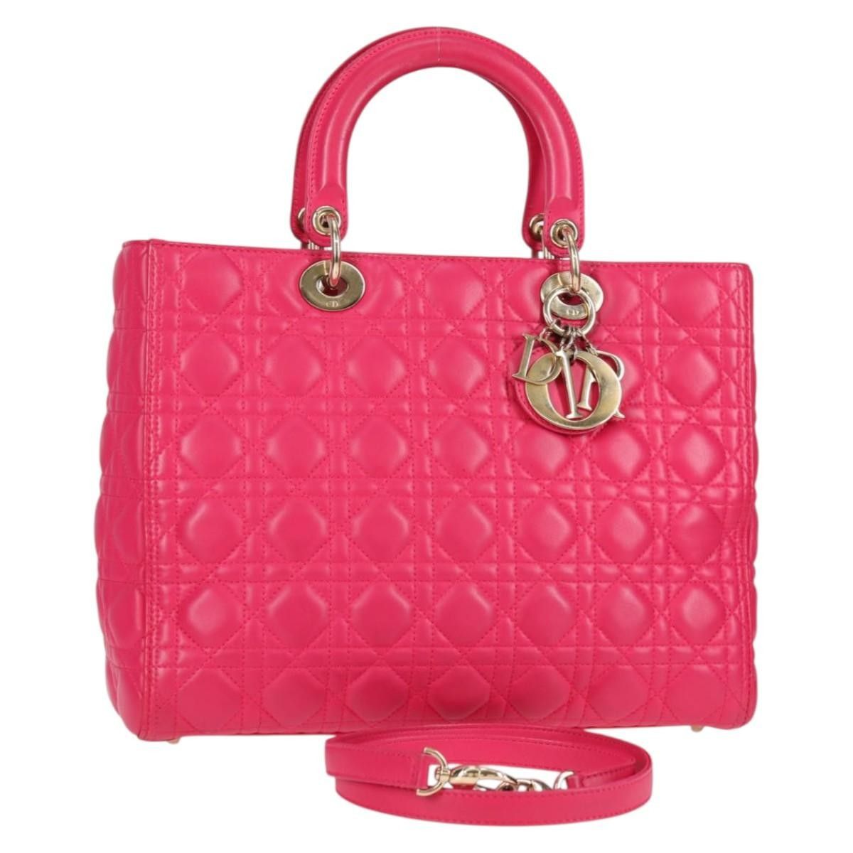 Dior Christian Dior Lady Dior Bag Cannage Quilt Lambskin Size ONE SIZE - 16 Thumbnail