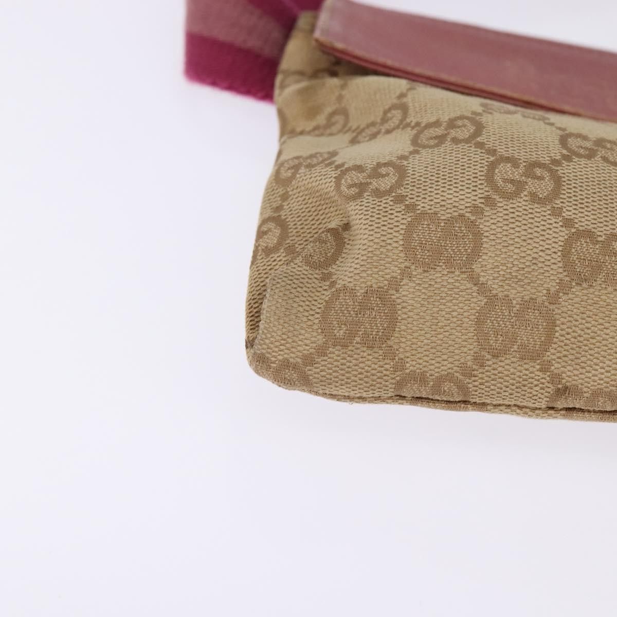 Gucci Gucci Vintage Double Belt Bag GG Canvas with Leather Size ONE SIZE - 9 Thumbnail