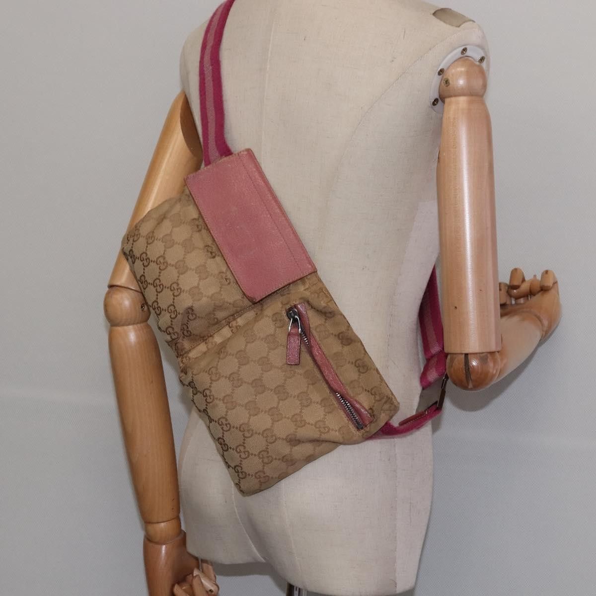 Gucci Gucci Vintage Double Belt Bag GG Canvas with Leather Size ONE SIZE - 15 Thumbnail