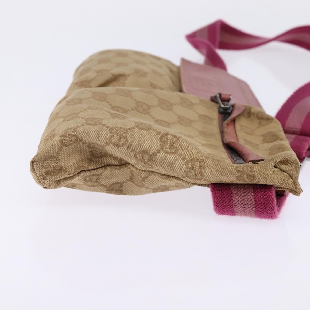 Gucci Gucci Vintage Double Belt Bag GG Canvas with Leather Size ONE SIZE - 4 Thumbnail